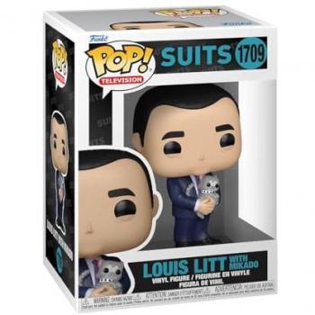 Funko POP Louis Litt im Anzug mit Mikado