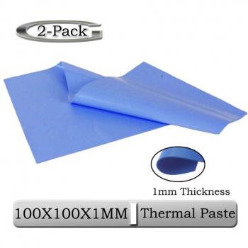 Gdstime 2pcs Blue Thermal Conductive Silicone Pad, 100mm x 100mm x 1mm, 0.1cm Thickness
