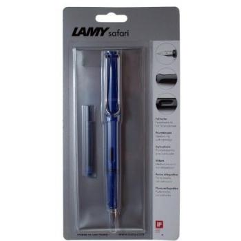 Lamy Safari pluma estilográfica azul con nib mediano