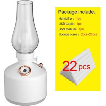 Humidificador de aire con luz ambiental retro, recargable USB, difusor de aroma, 7 colores, niebla fría, 1200mAh