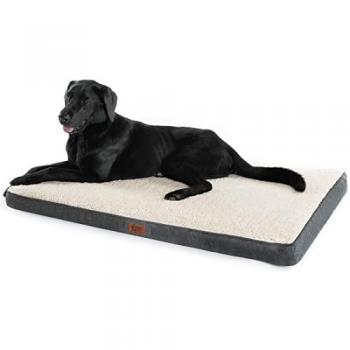 Cama para Perro de Alta Confort Ortopédica, Gris-Blanco, 91×68×7.6 cm, Colchón Lavable