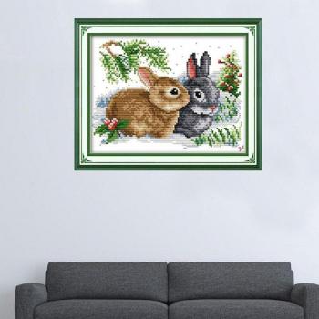 Kits de couture Lapin en coton pour décoration suspendue