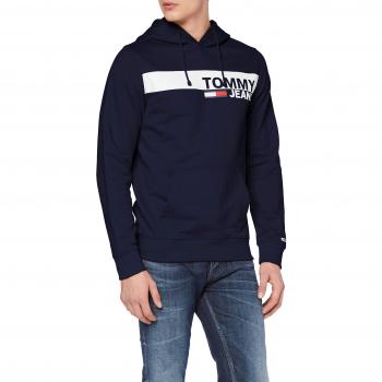 Tommy Jeans TJM Essential Graphic Hoodie, Sweat à Capuche Homme, Noir Iris