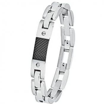 Amor Armband für Herren, Edelstahl-Carbon