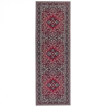 Polyester Hallway Runner 80 x 240 cm Red with Non-slip Backing