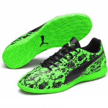 Puma Men's ONE 19.4 IT Soccer Shoes, Green (Green Gecko Black-Charcoal Gray 4)