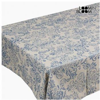 Mantel Blanco y Azul de Algodón y Poliéster (200 x 140 x 0,05 cm)