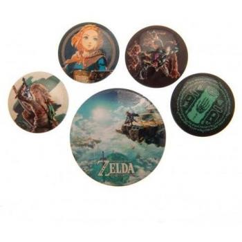 The Legend Of Zelda Tears Of The Kingdom Multicolor Badge Set (Pack of 5) One Size