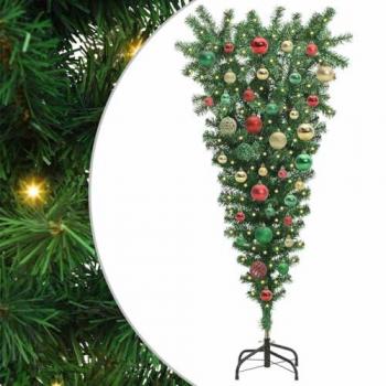 Sapin moderne à LED inversé – Ensemble de boules VidaXL