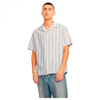 Jack & Jones Kurzarm Freizeithemd 'MONTANA', Relaxed Fit, Größe M, Abbey Stone