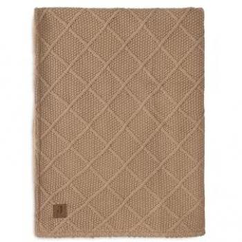 Plaid polaire Check Knit Biscuit 75 x 100 cm