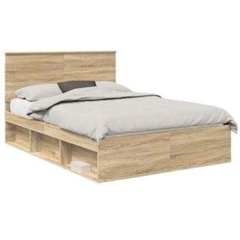 Pine Wood Sonoma Oak Bed Frame, Drawer Included (150x200)