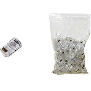 Confezione 100 Connettori RJ45 8 Poli Categoria 5E UTP Non Schermato