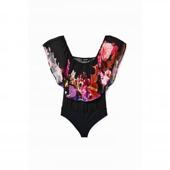 Desigual Body de Flores Negros M