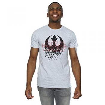 Ropa de Hombre Star Wars Último Jedi Camiseta XL Gris con Emblema Dañado
