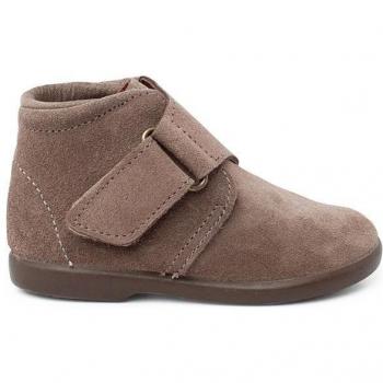 Botas de piel serraje para bebé niño con tira cruzada