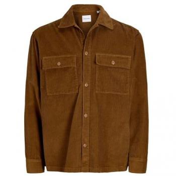 Chemise en velours camel à col à revers Jack & Jones