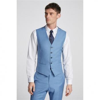Ted Baker Sharkskin Waistcoat in Draco Blue