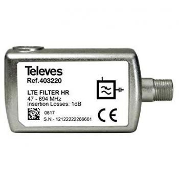 Filtro LTE 5G Interior con Corte en Canal 48 Conector F Televes