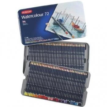 Colección metálica de 72 lápices watercolour Derwent
