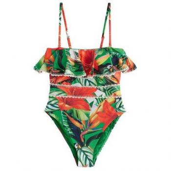 Tummy-Tight Reef-Pattern Band Swimsuit