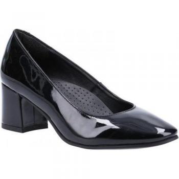 Hush Puppies Ladies Anna Leather Court Shoes (Black)