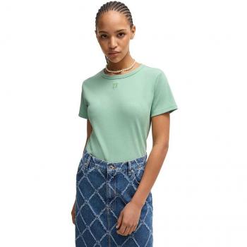 Hugo Korte Mouw Dames T-Shirt in Turquoise en Groen – L