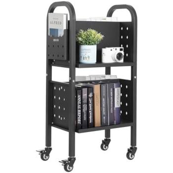 VEVOR DuinL-Form boekenwagen – 70 kg, 45×33×88 cm, zwart