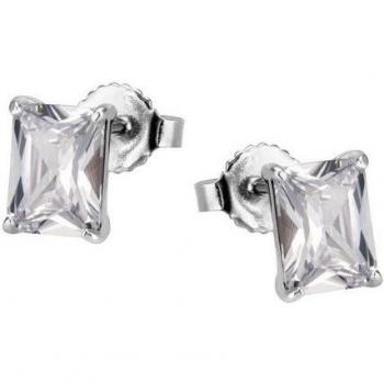 Funkelnde Ohrstecker Quadrat in Silber 925