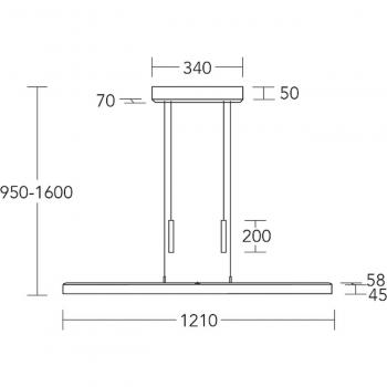 Lampada a sospensione in legno Leonora, LED, up/down, dimmerabile