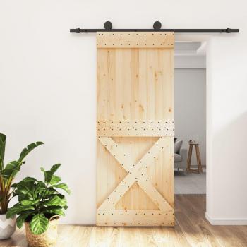 Porte coulissante en pin massif 85x210 cm