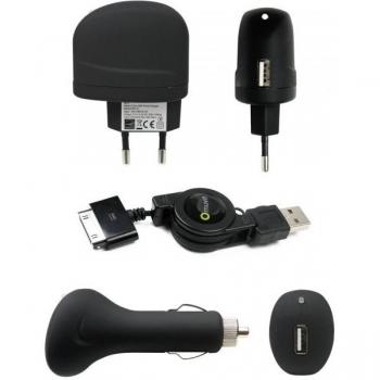 Muvit Cargador 3 en 1 con transformador y cargador de coche