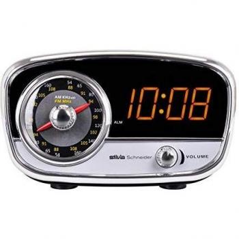 Silva UR 1967 UKW Radiowecker mit AUX und LED Anzeige, Schwarz