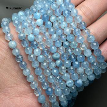 Cuentas de Aguamarina Facetadas 6mm para Joyería