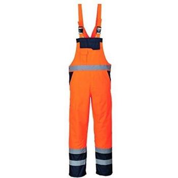 Oxford Weave 300D Class 2 Hi Vis Contrast Bib and Brace Orange / Navy S