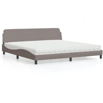 Lit avec matelas taupe 200x200 cm – finition tissu (VidaXL)