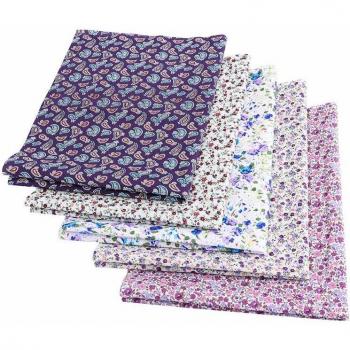 Navy Patchwork Cotton Poplin Fabric 1/4 Yard for Bedding and Crafts