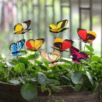 25pcs Faux Butterfly Garden Decor Stakes