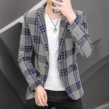Men's Casual Plaid Blazer