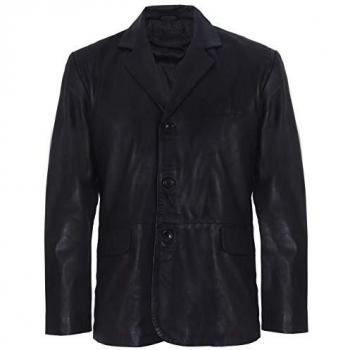3 Button Leather Blazer