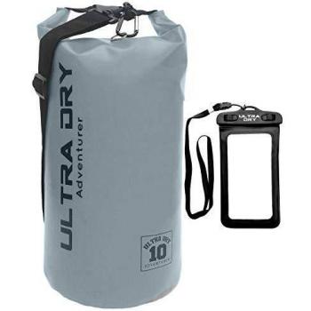 Premium Waterproof Dry Bag, 10L with Phone Dry Bag and Adjustable Shoulder Strap