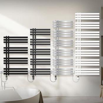 Luxebath Iron EM Radiateur Électrique 500x1400 mm, Blanc, Thermostat Numérique, Porte‑serviette
