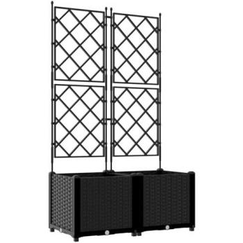 Vidaxl Bac de Jardin Treillis Noir 80x40x143 cm – Deux ensembles