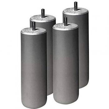 ALTOBUY Jeu de 4 Pieds en Métal 20 Cm, Tête de Lit, Gris Argent, pour Sommier à Lattes