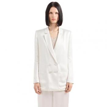 Blazer Crêpe Giallo Crema Donna Doppiopetto Armani Exchange Taglia 2