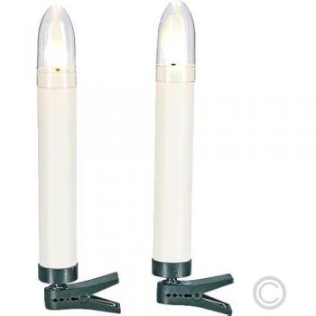 Set di 10 candele LED bianche calde con clip e telecomando