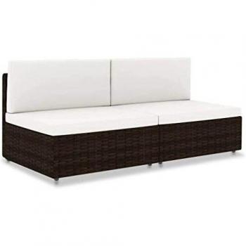 VidaXL Brown Finish Two-Piece Modular Sofa