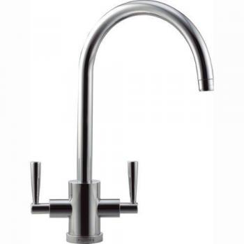 Franke Olympus Single Leverage Kitchen Taps in Silk Steel Finish