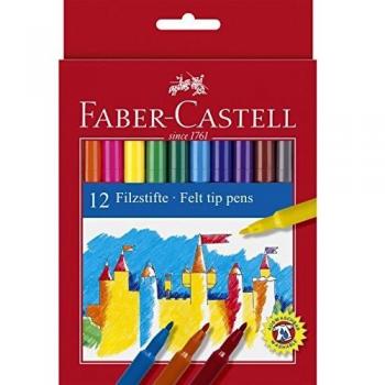 Faber-Castell Fiber Tip Colouring Pens Set Of 12, felt tip pens