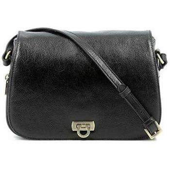 Sac travers en cuir végétal Hexagona Noir